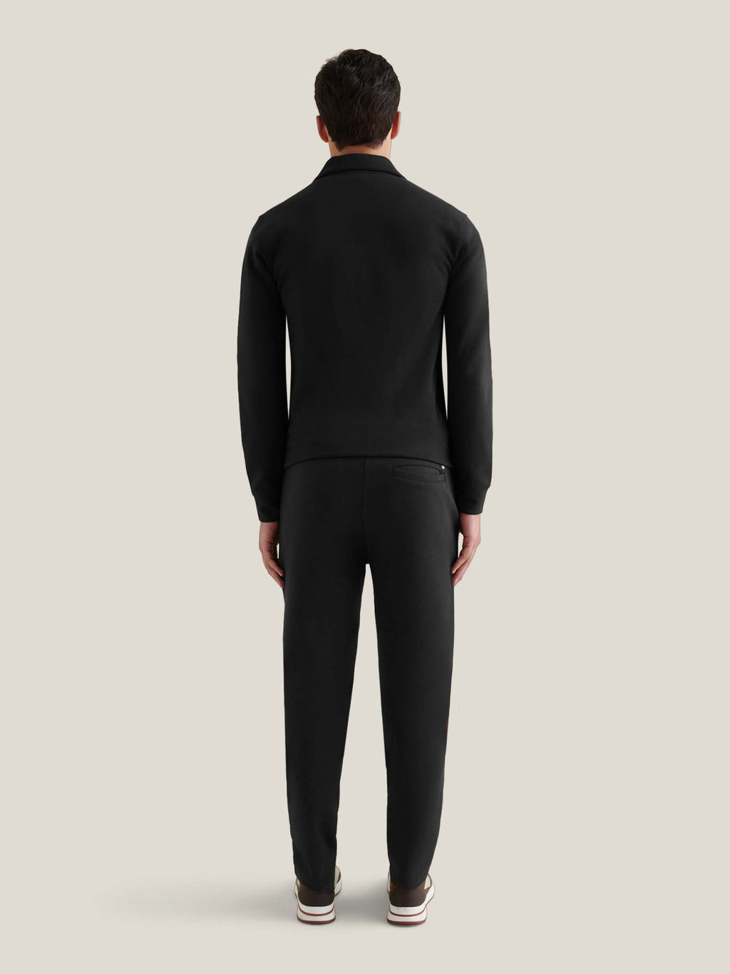 Black Interlock Zip Funnel Sweatshirt for Casual Wear