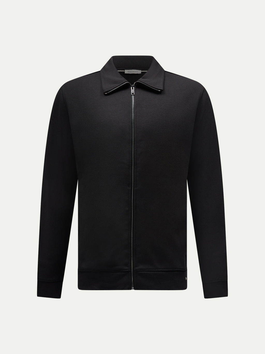 Black Interlock Zip Funnel Sweatshirt for Casual Wear