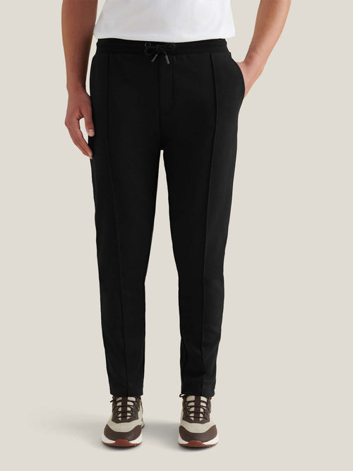 Black Jersey Interlock Jogger Pants for Casual Wear and Comfort