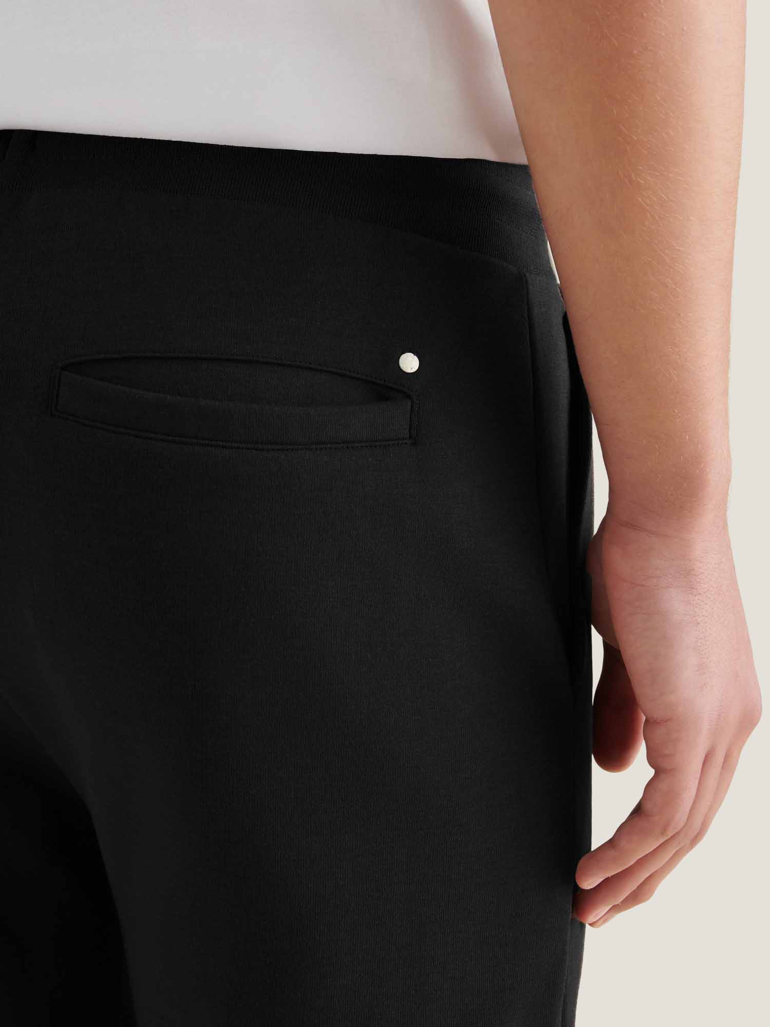 Black Jersey Interlock Jogger Pants for Casual Wear and Comfort