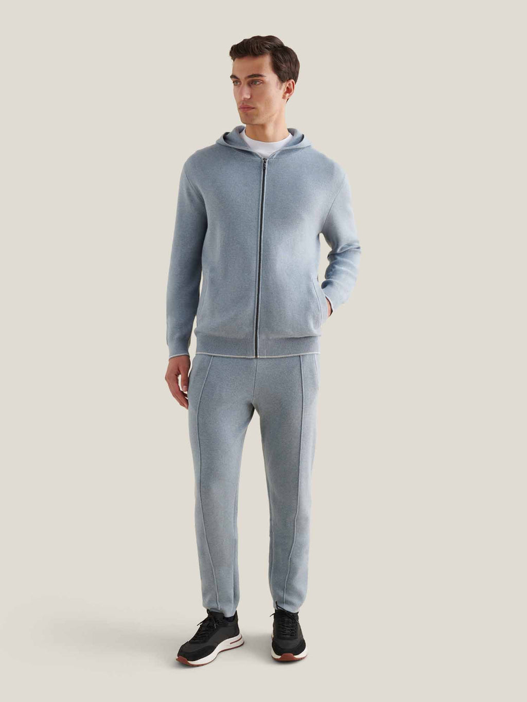 Blue Blizzard Knit Jogger Pants for Comfortable Casual Wear
