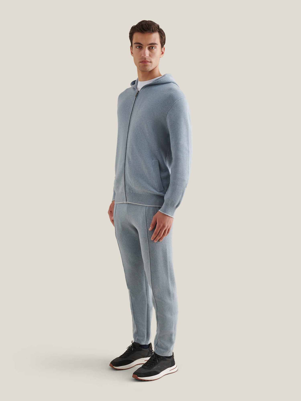 Blue Blizzard Knit Jogger Pants for Comfortable Casual Wear