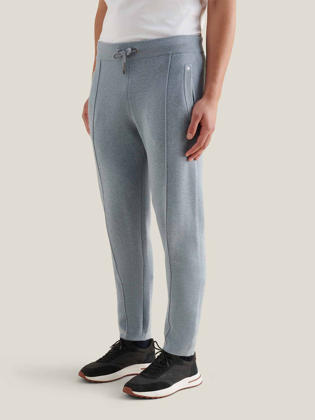 Blue Blizzard Knit Jogger Pants for Comfortable Casual Wear