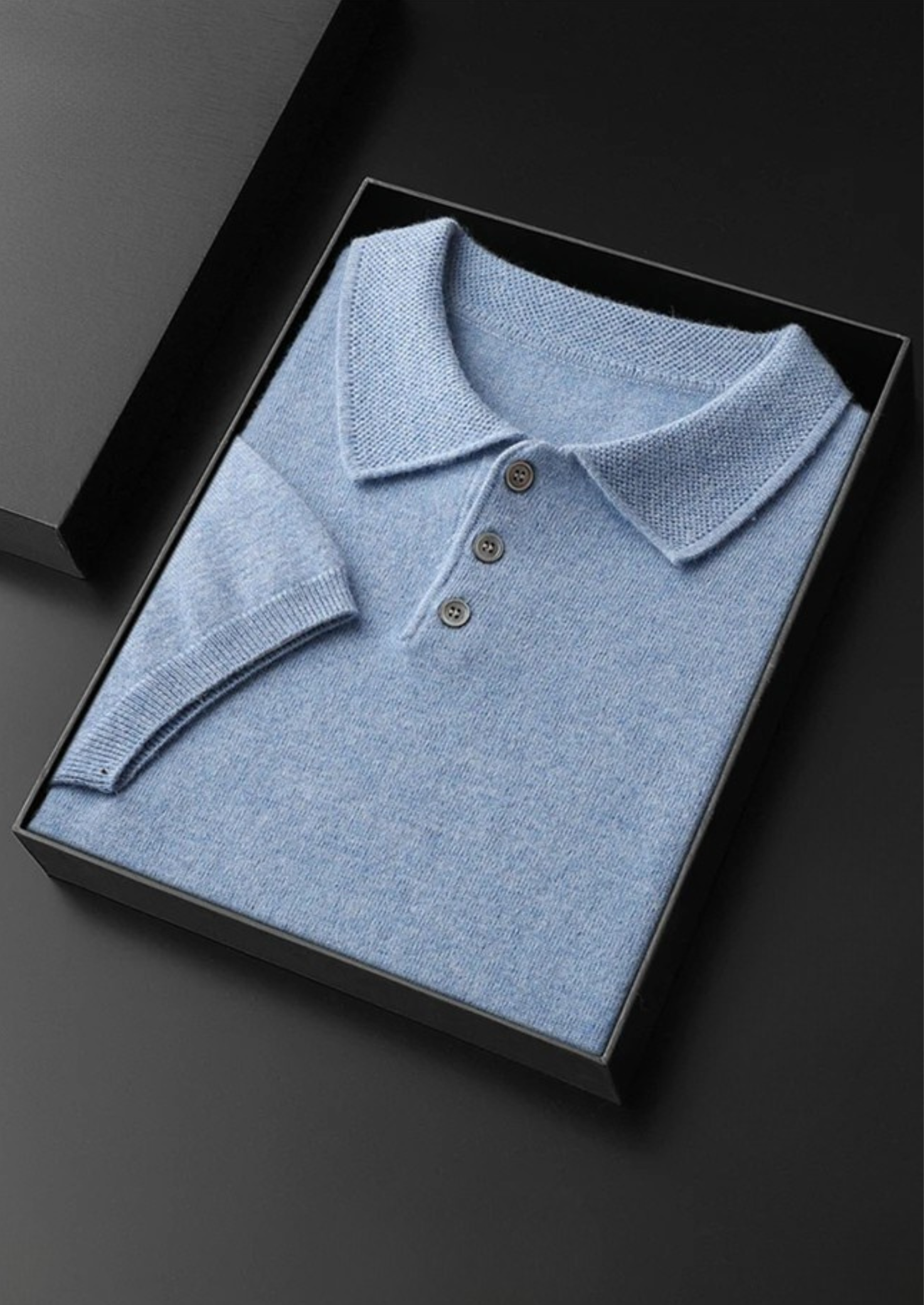 Cashmere Polo Shirt for Men - Classic Fit - 100% Soft Cashmere - Casual Wear