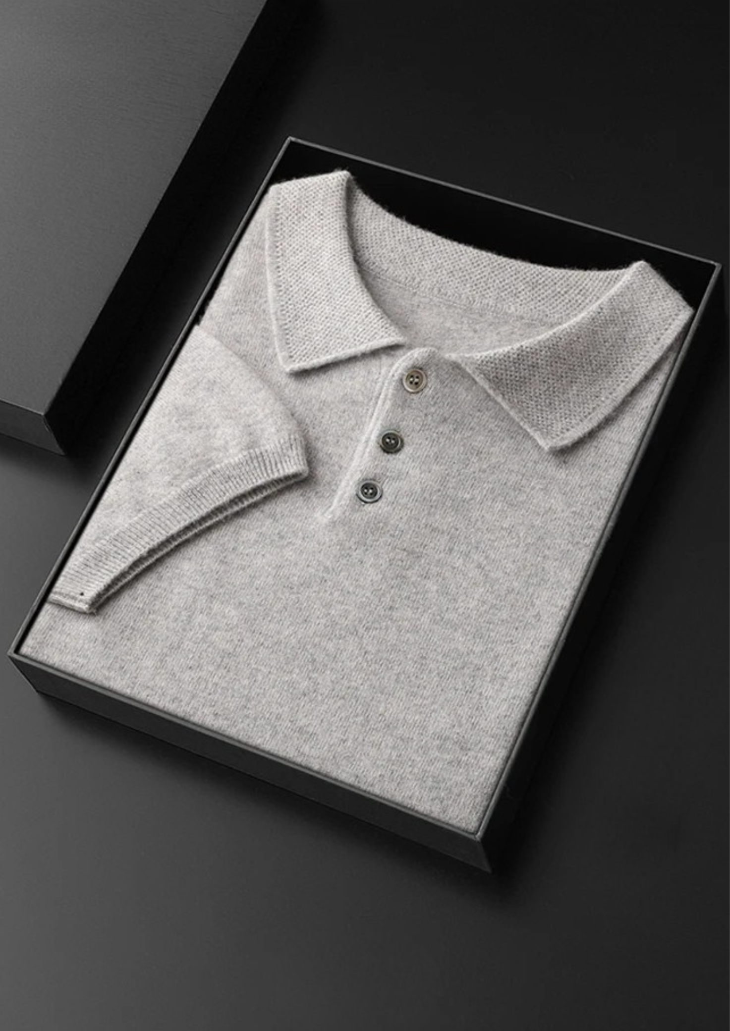 Cashmere Polo Shirt for Men - Classic Fit - 100% Soft Cashmere - Casual Wear