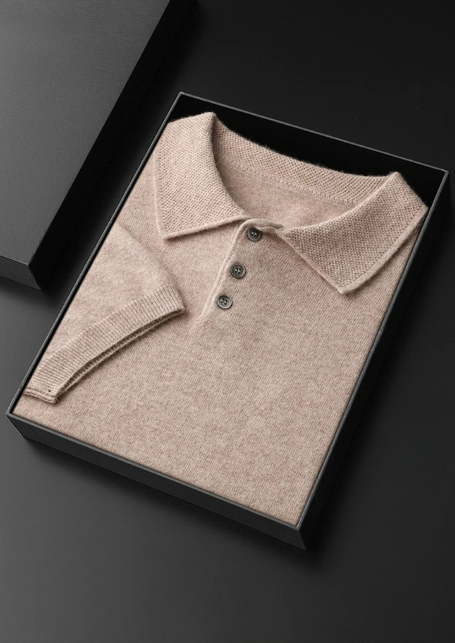 Cashmere Polo Shirt for Men - Classic Fit - 100% Soft Cashmere - Casual Wear
