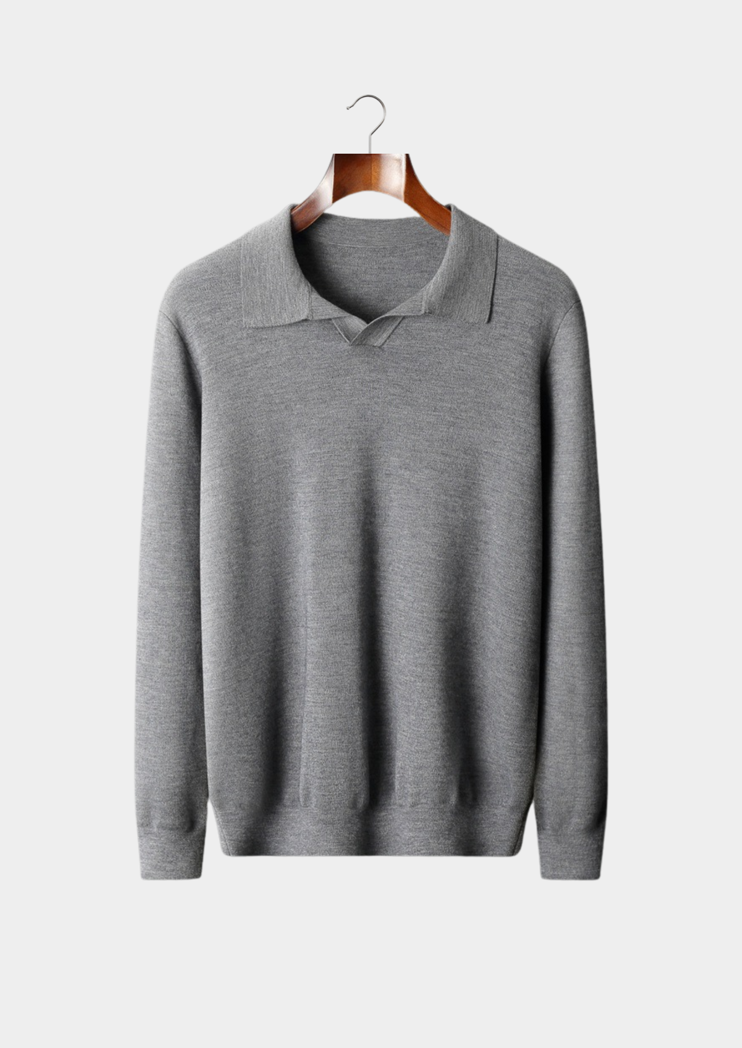 Cashmere Polo Sweater - Buttonless Design for Casual Wear - 100% Cashmere