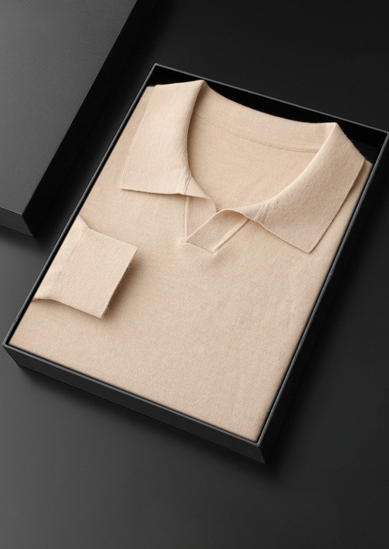 Cashmere Polo Sweater - Buttonless Design for Casual Wear - 100% Cashmere