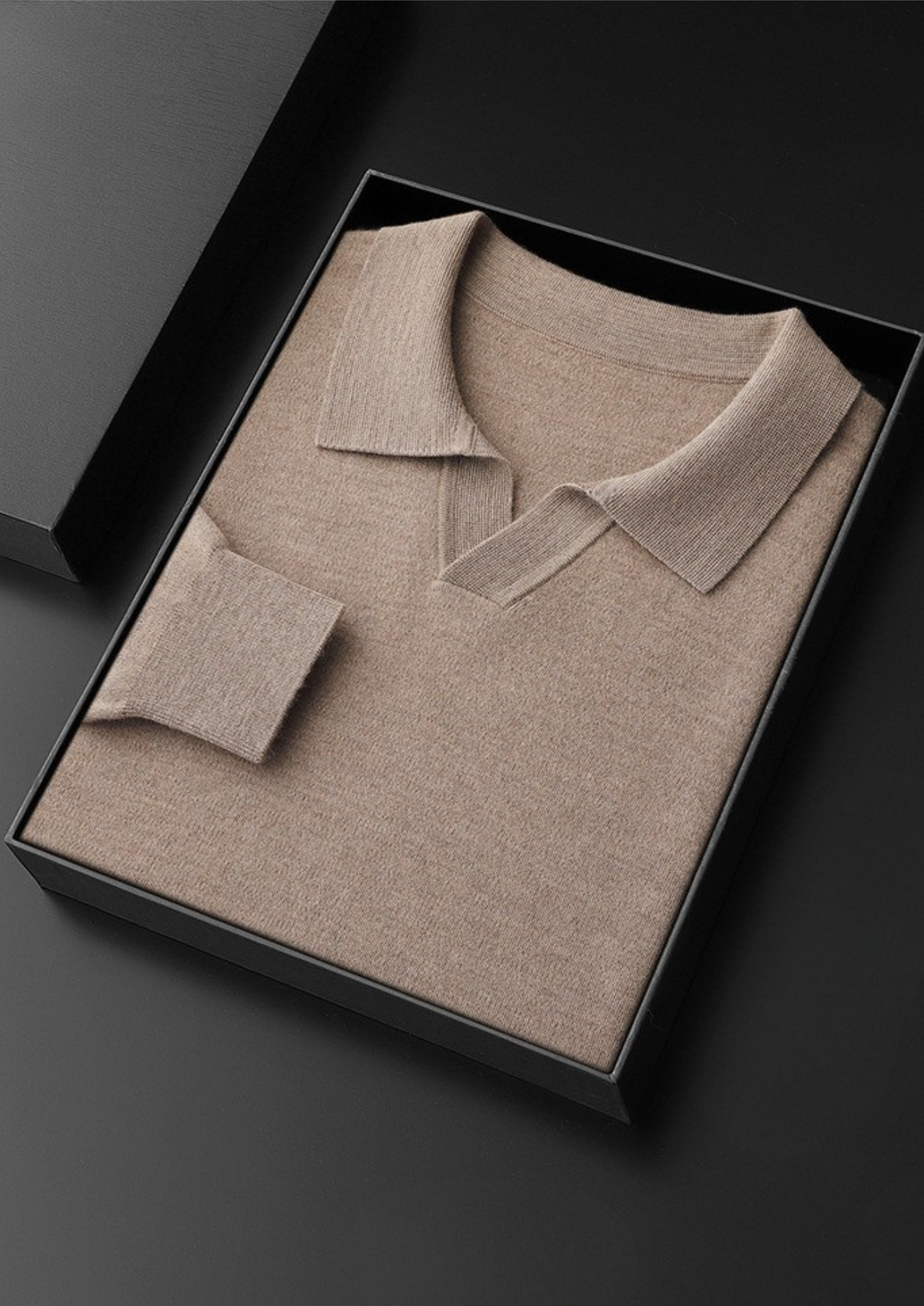 Cashmere Polo Sweater - Buttonless Design for Casual Wear - 100% Cashmere