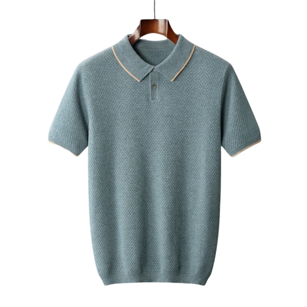 Classic Cotton Polo Shirt for Men - Casual Wear - Mykonos Style