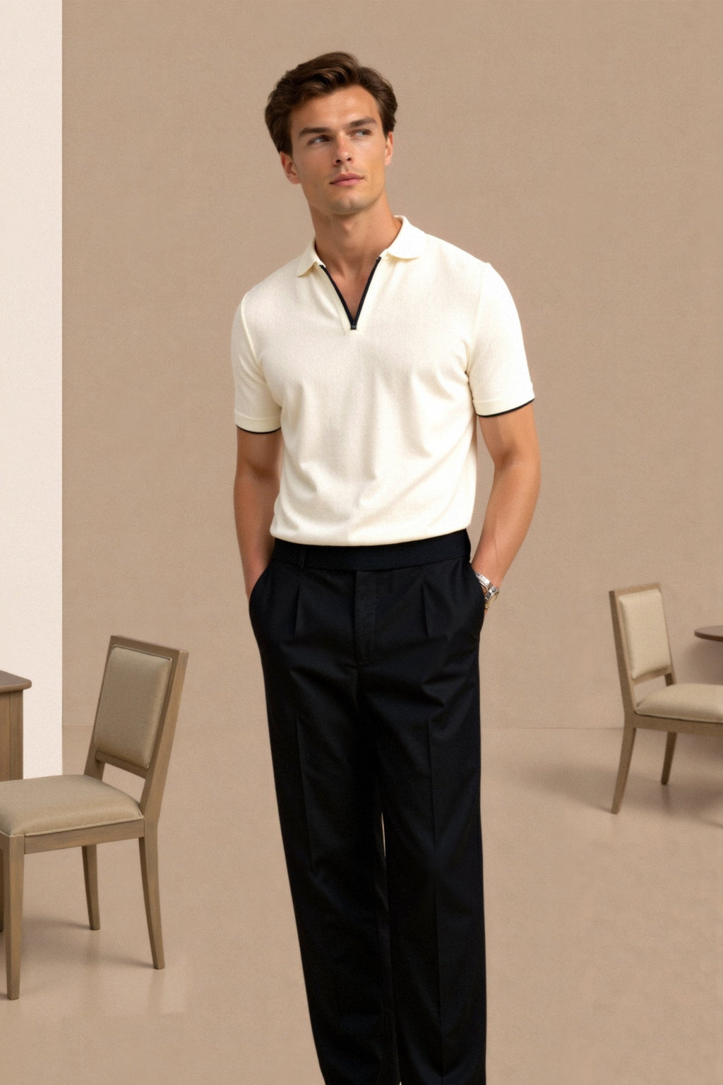 Contrast Slim Fit Polo Shirt - Soft Cotton Blend - Casual Wear - Available in Multiple Colors