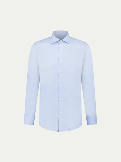 Cutaway Collar Shirt for Men in Blue Blizzard - Cotton Casual Wear