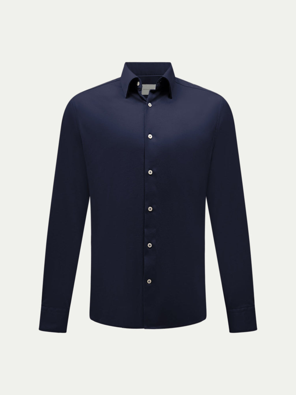 Dark Sapphire Navy Jersey Hidden-Button Shirt for Casual Wear