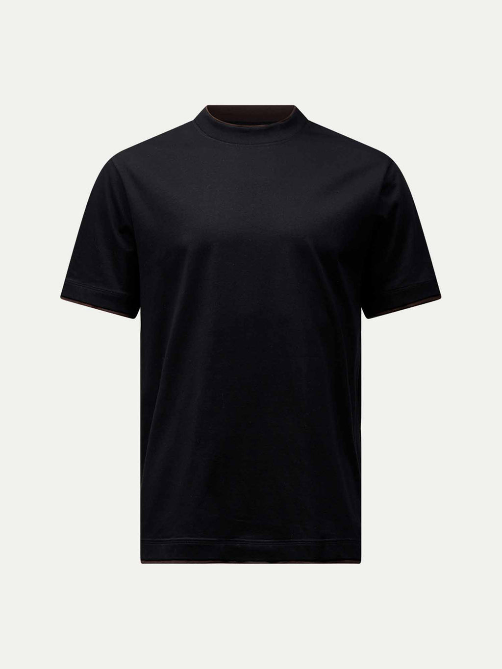 Double Layer Black T-Shirt - Soft Cotton Blend - Casual Wear - Unisex