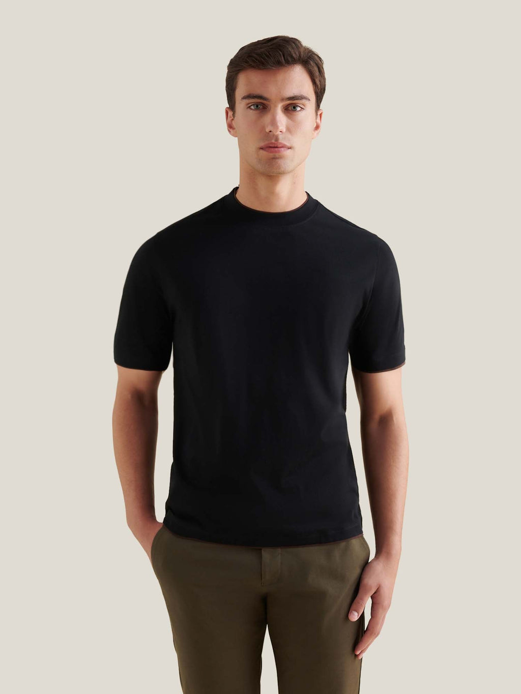Double Layer Black T-Shirt - Soft Cotton Blend - Casual Wear - Unisex