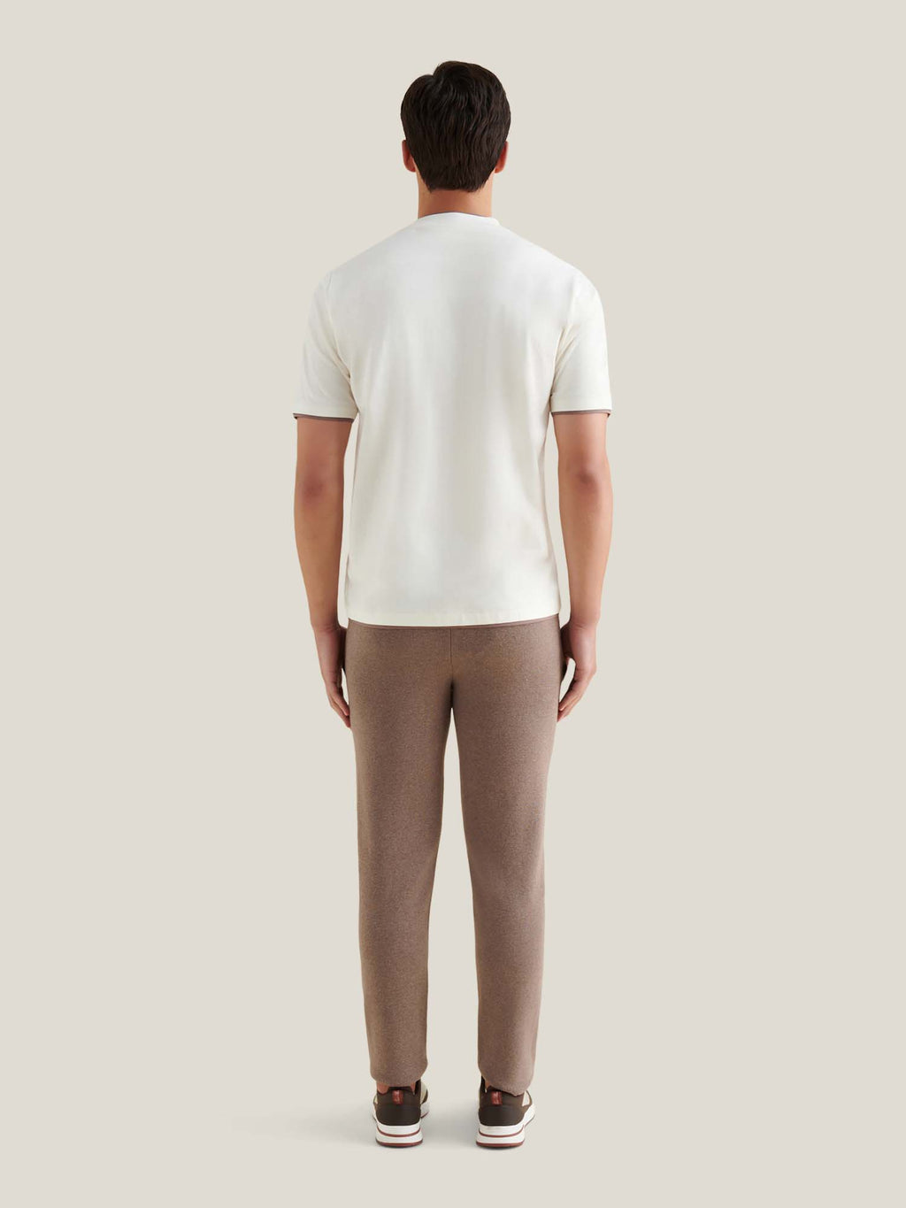 Double Layer T-Shirt in Egret - Soft Cotton Blend for Casual Wear
