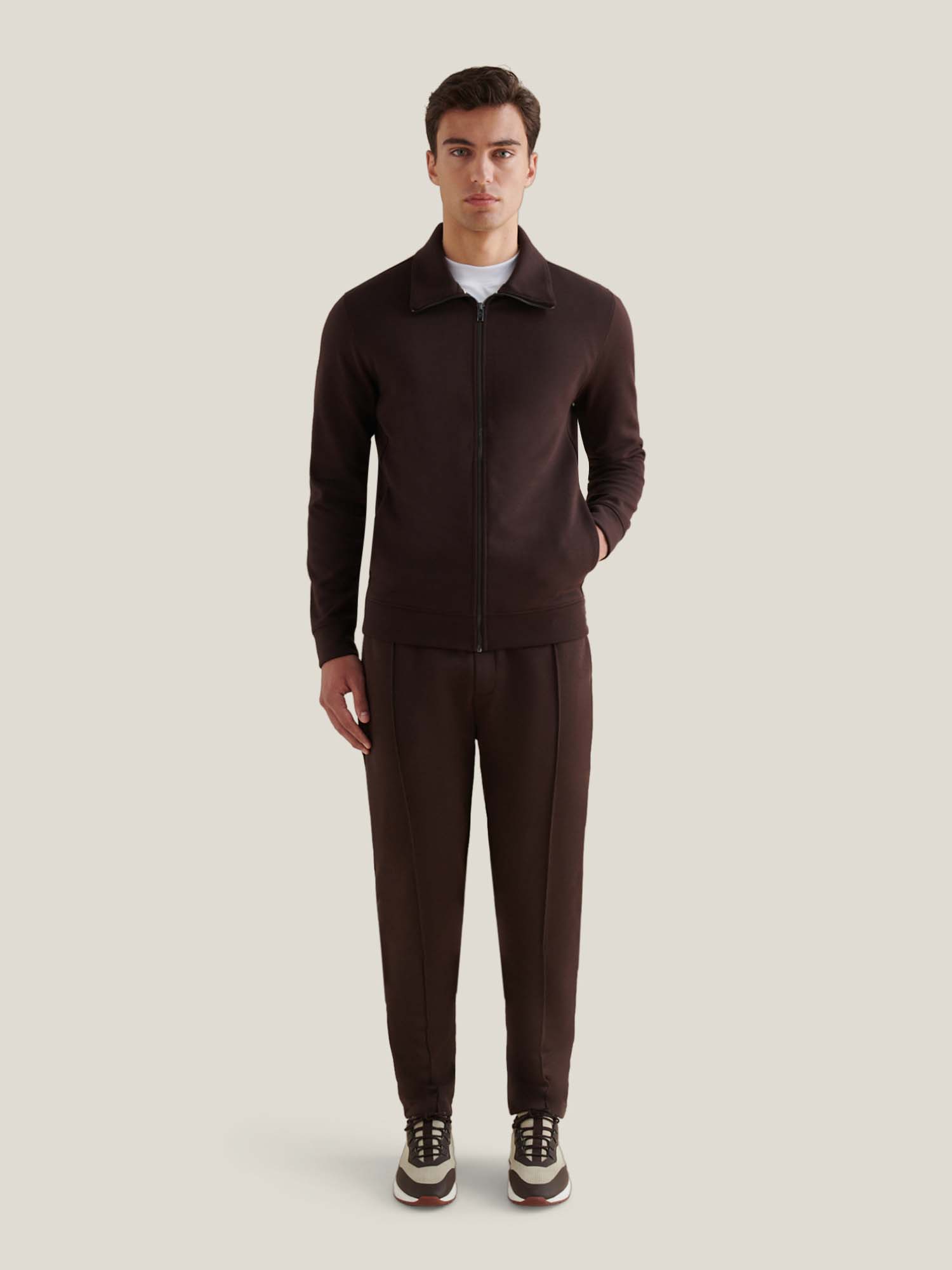 Java Jersey Interlock Zip Funnel Sweatshirt for Casual Wear