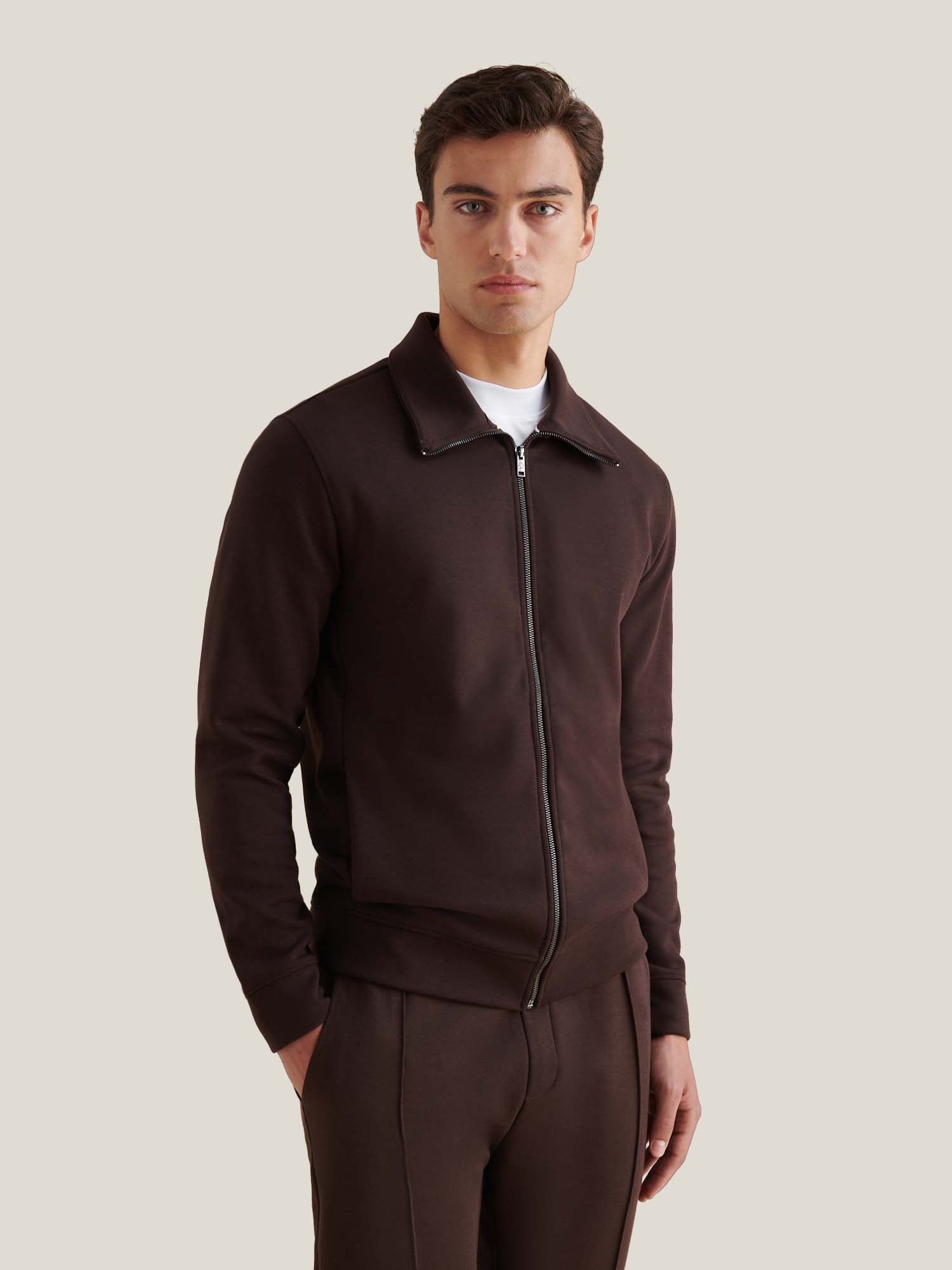 Java Jersey Interlock Zip Funnel Sweatshirt for Casual Wear