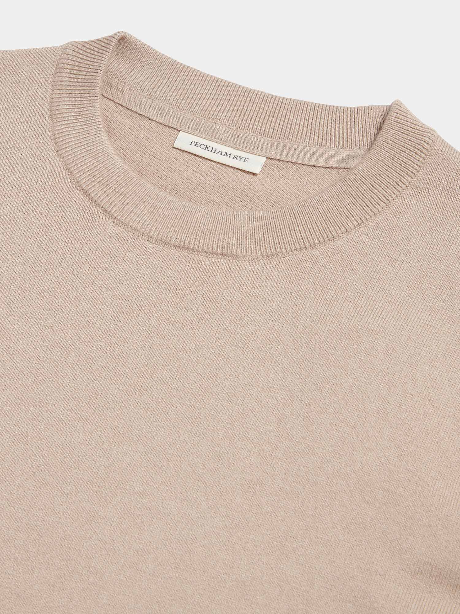 Jersey Knit Crew Sweater in Simply Taupe for Casual Wear