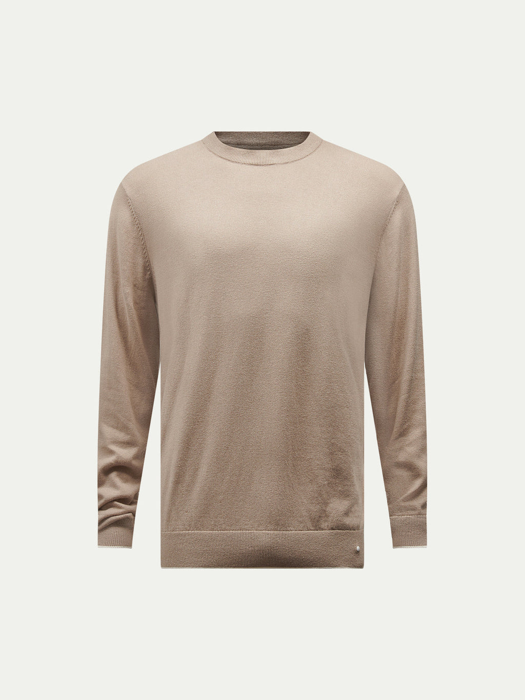 Jersey Knit Crew Sweater in Simply Taupe for Casual Wear