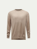 Jersey Knit Crew Sweater in Simply Taupe for Casual Wear