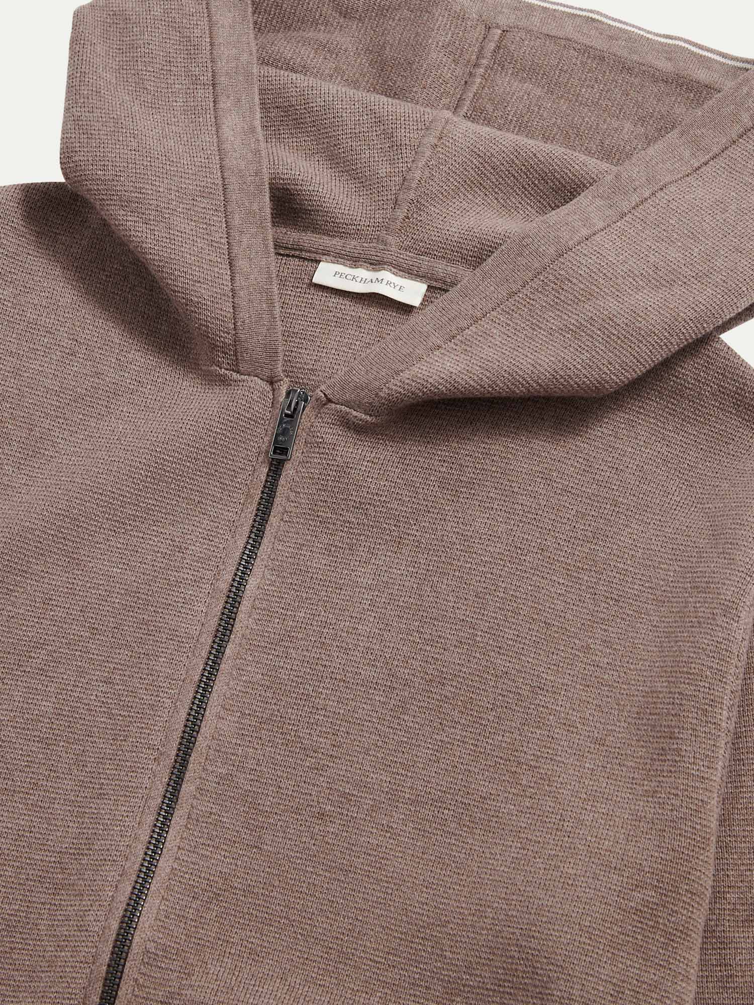 Knit Zip Hoodie in Iron - Comfortable Casual Wear for Men