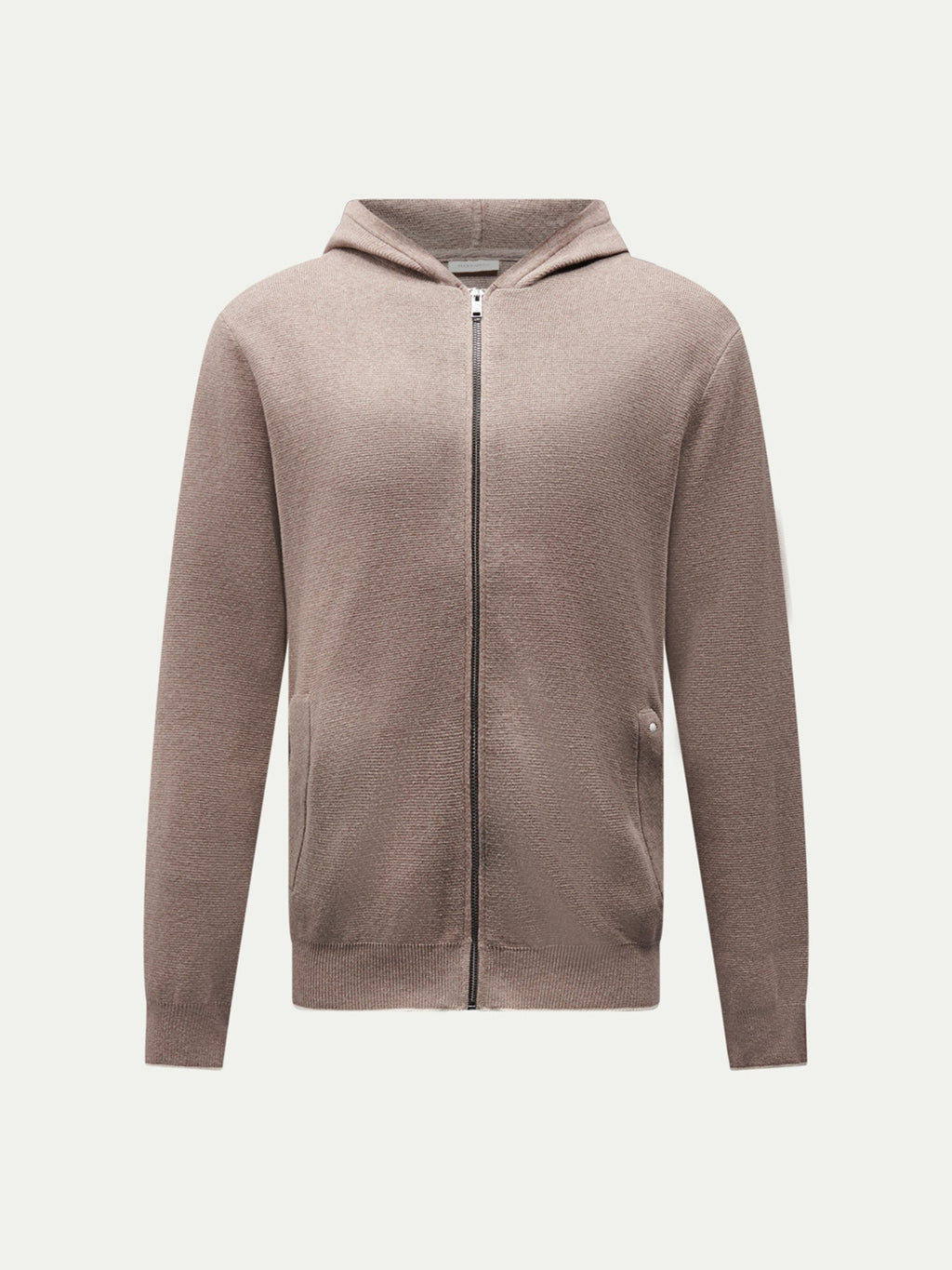 Knit Zip Hoodie in Iron - Comfortable Casual Wear for Men