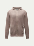 Knit Zip Hoodie in Iron - Comfortable Casual Wear for Men