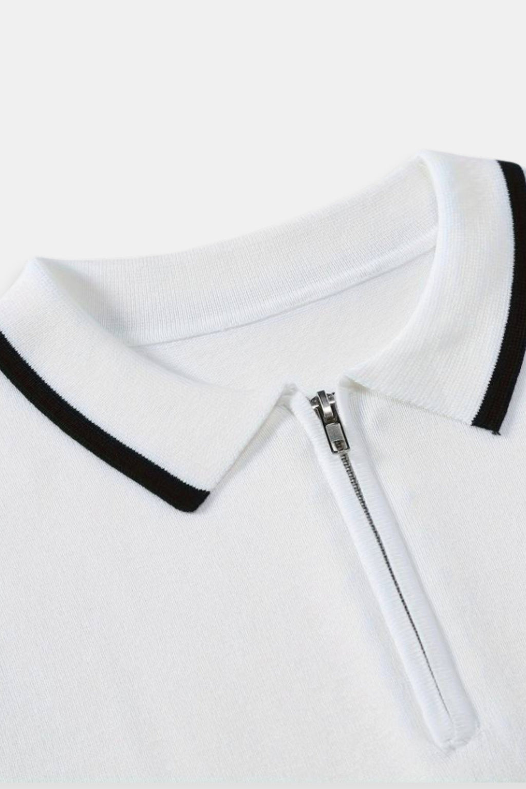 Knitted Quarter Zip Golf Polo Shirt for Men - Comfortable Performance Wear