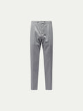 Light Grey Marl Flannel Drawstring Trousers for Casual Wear