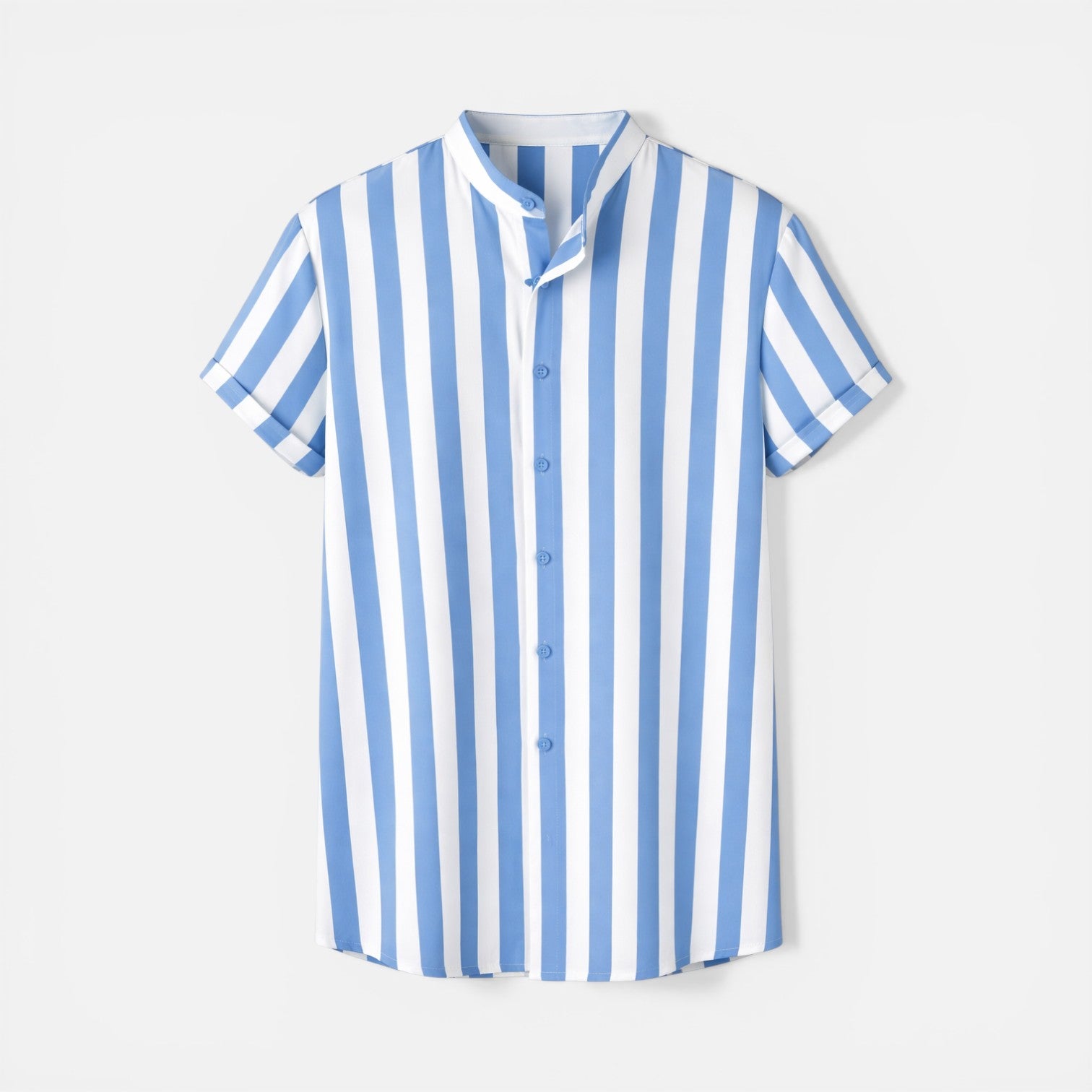 Lightweight Vertical Stripe Slim Fit Summer Shirt for Men