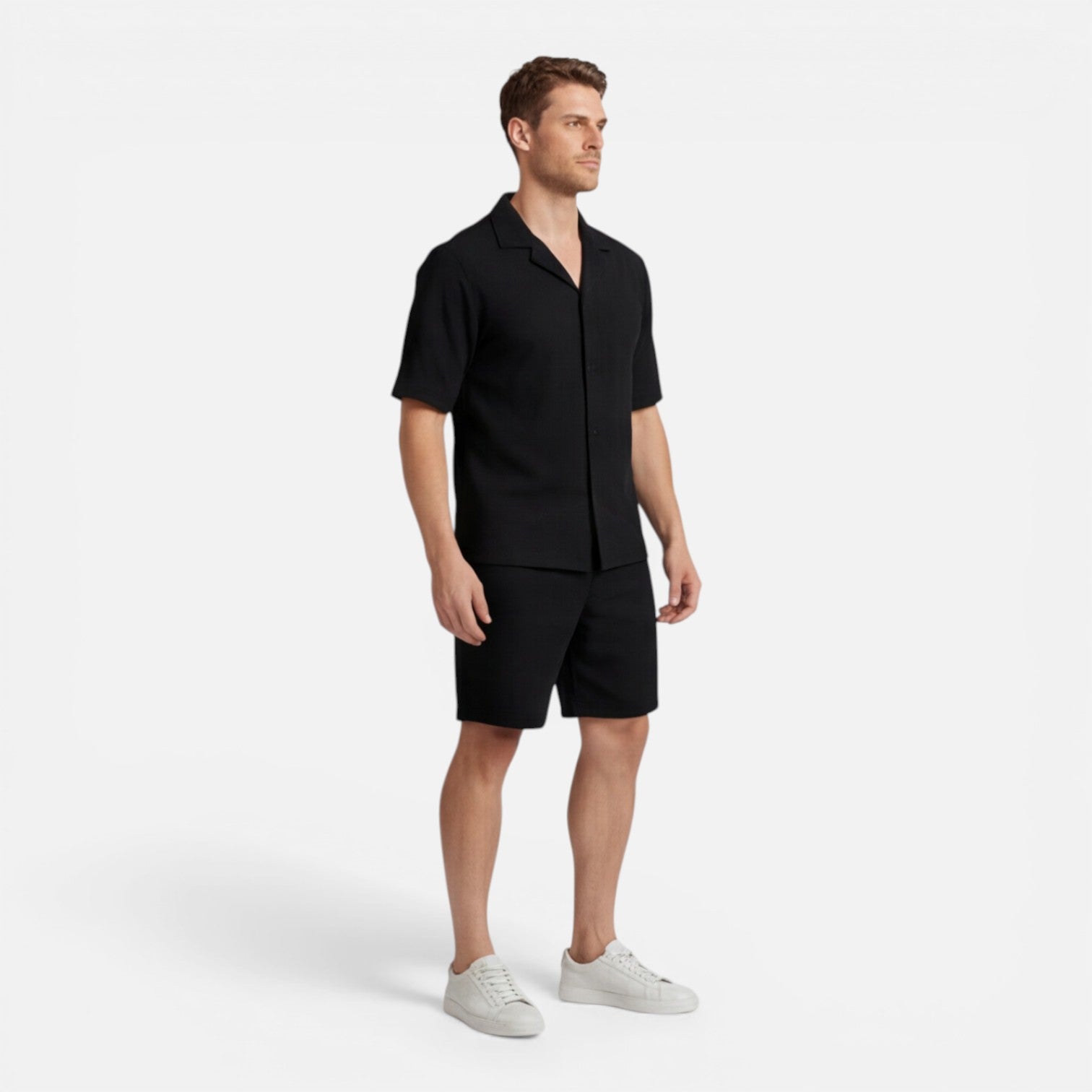 Men's Corduroy Shirt and Shorts Set | Casual Summer Outfit for Everyday Wear