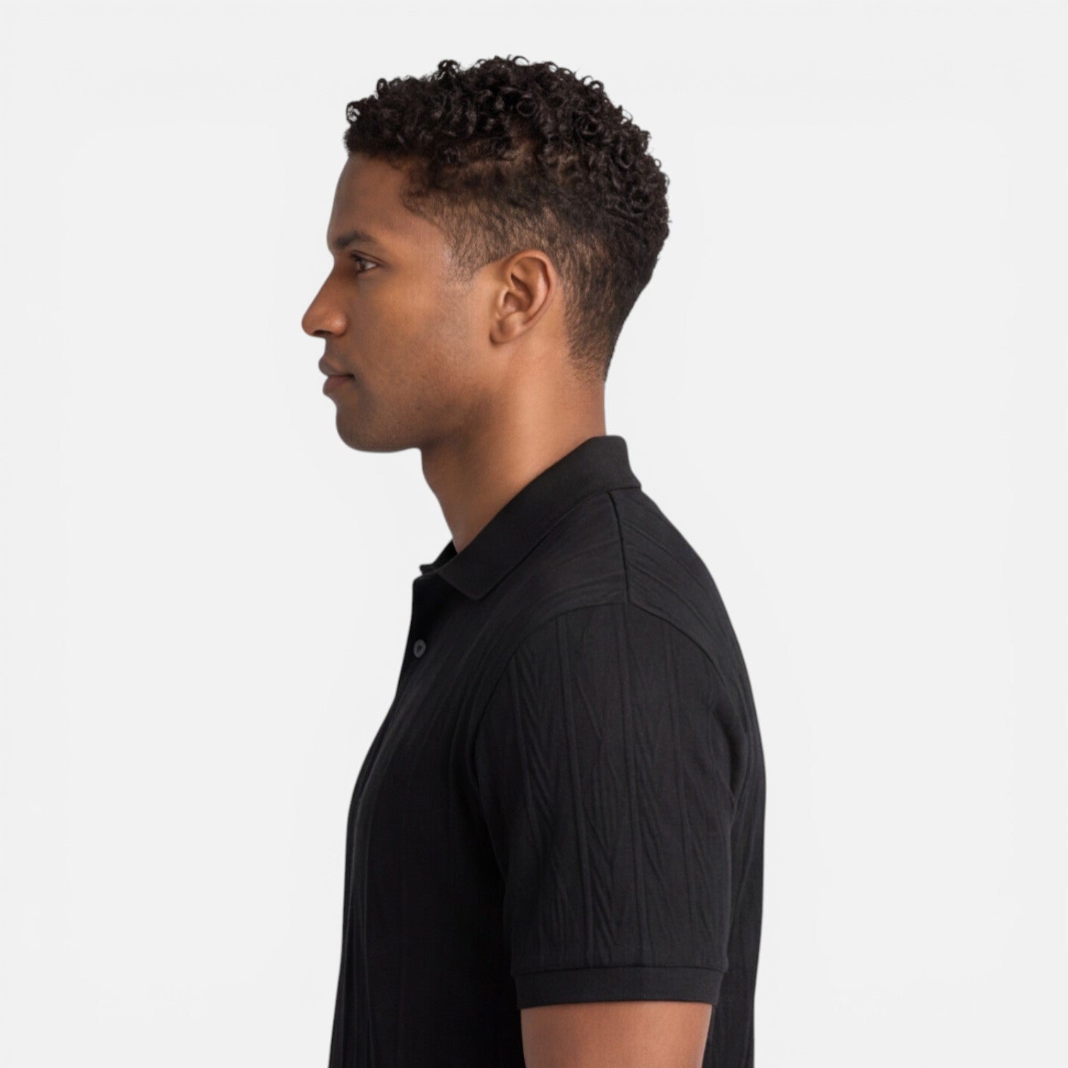 Men's Jacquard Knit Polo Shirt | Breathable Slim Fit Casual Wear