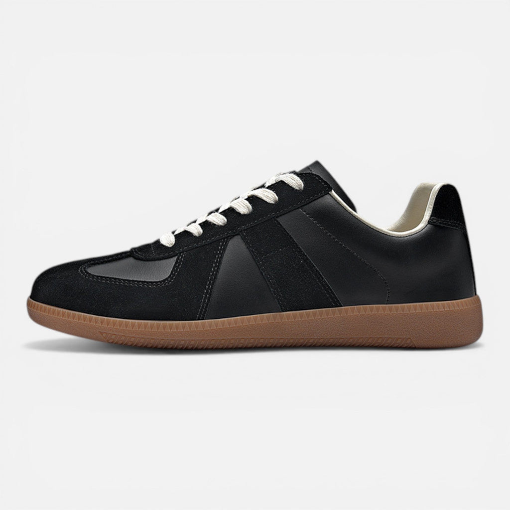 Men's Leather Lace-Up Low-Top Sneakers for Casual Wear