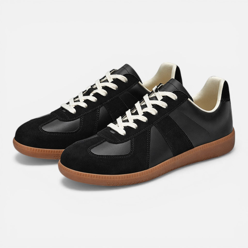 Men's Leather Lace-Up Low-Top Sneakers for Casual Wear