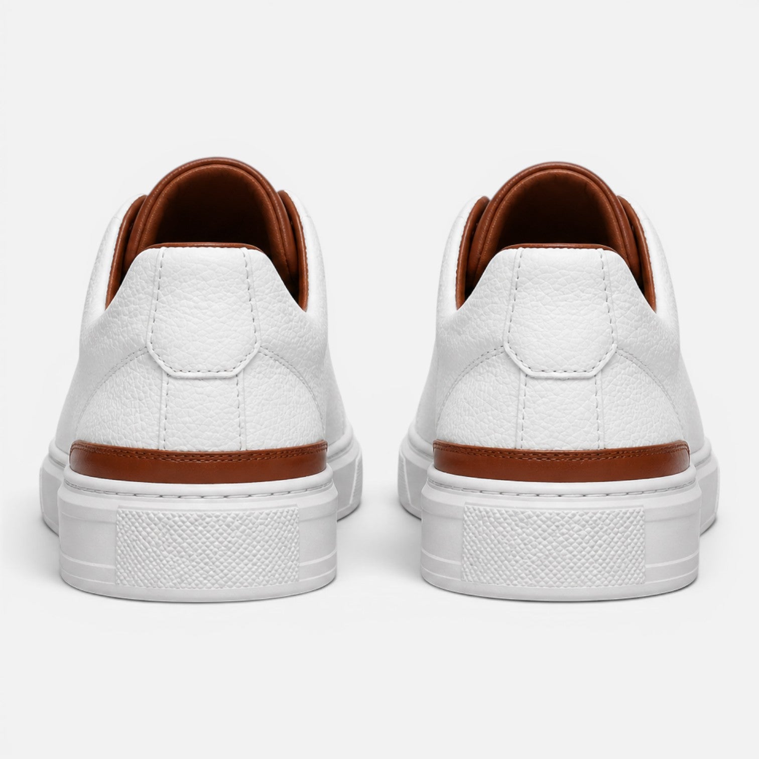 Men's Leather Sneakers with Elastic Laces | Non-Slip Comfortable Casual Shoes