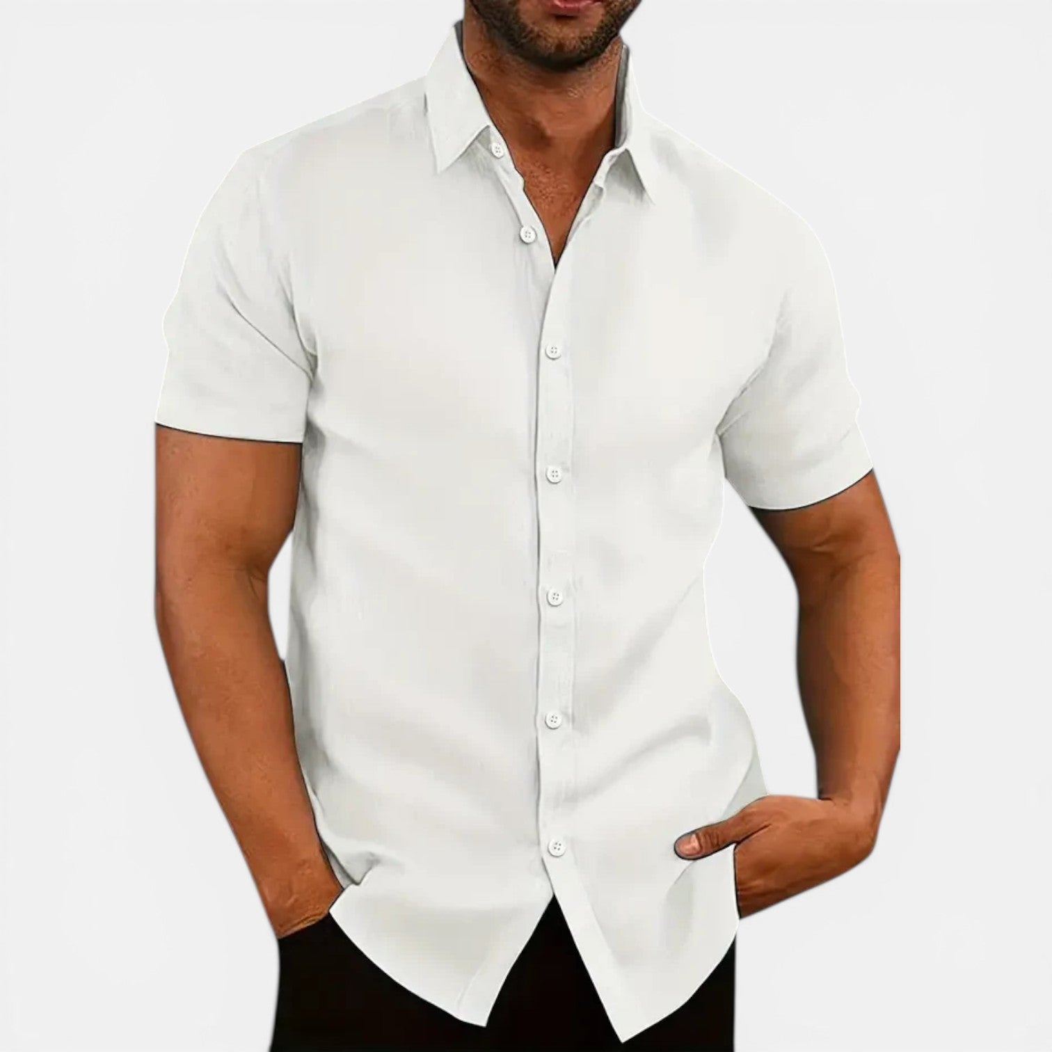 Men's Lightweight Breathable Short Sleeve Slim Fit Summer Shirt