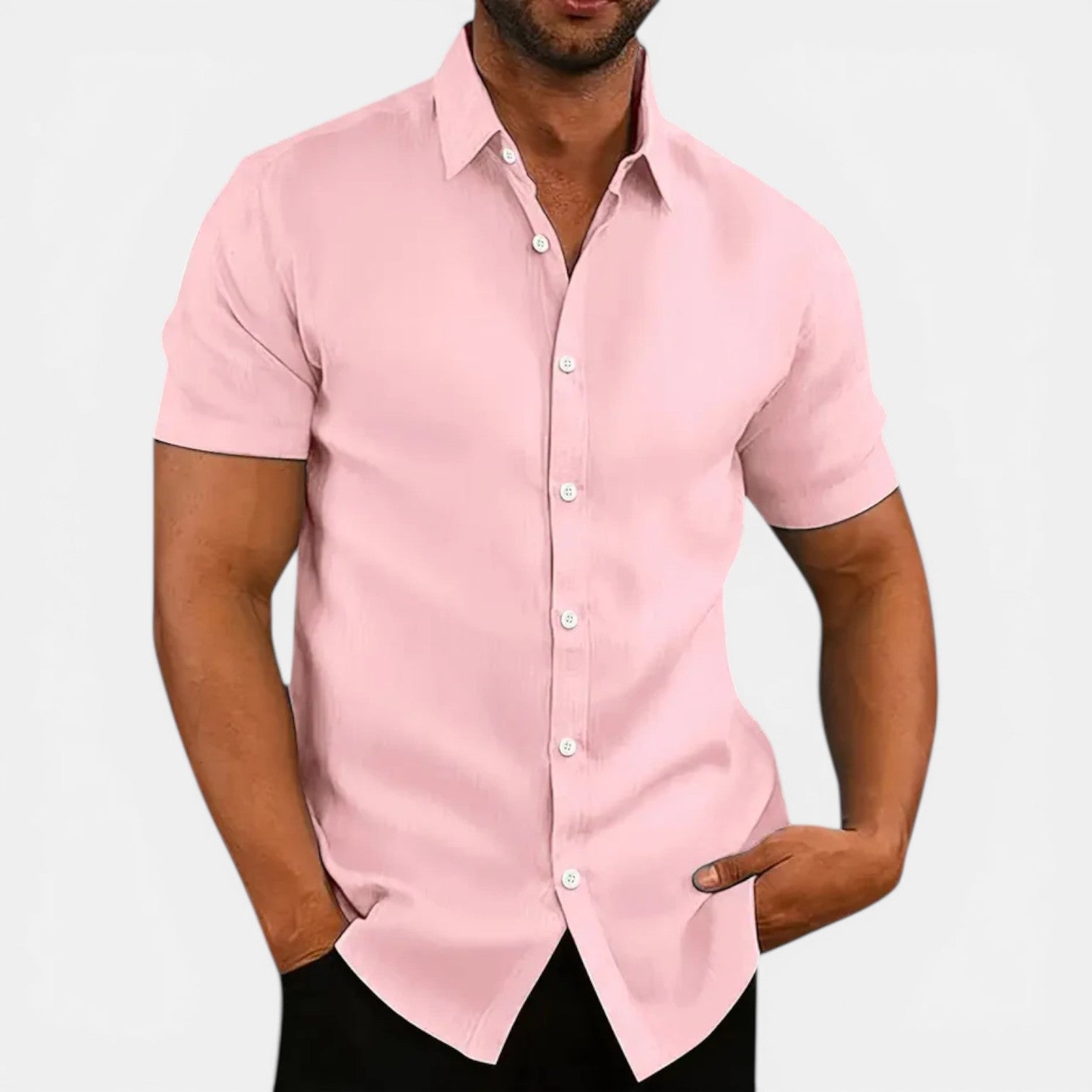 Men's Lightweight Breathable Short Sleeve Slim Fit Summer Shirt
