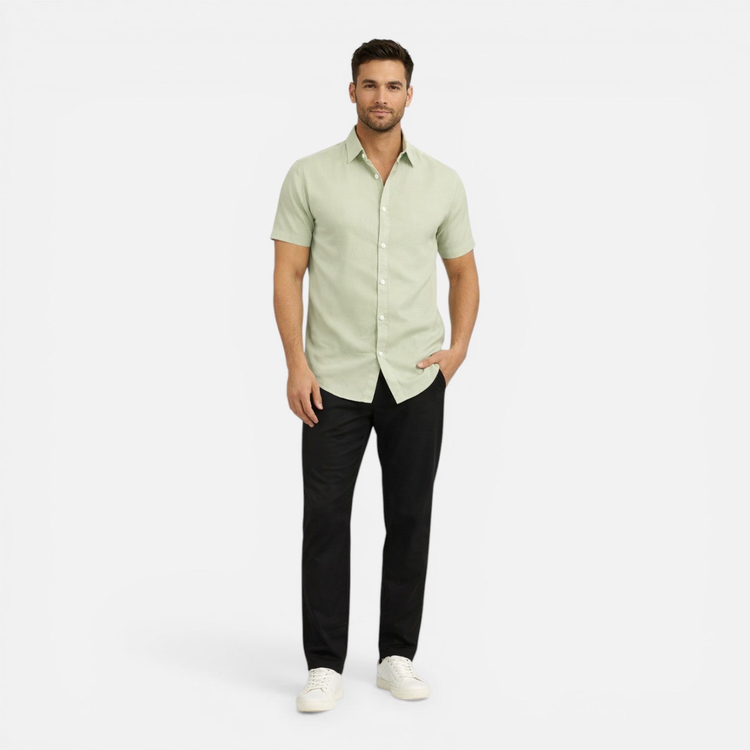 Men's Lightweight Breathable Short Sleeve Slim Fit Summer Shirt