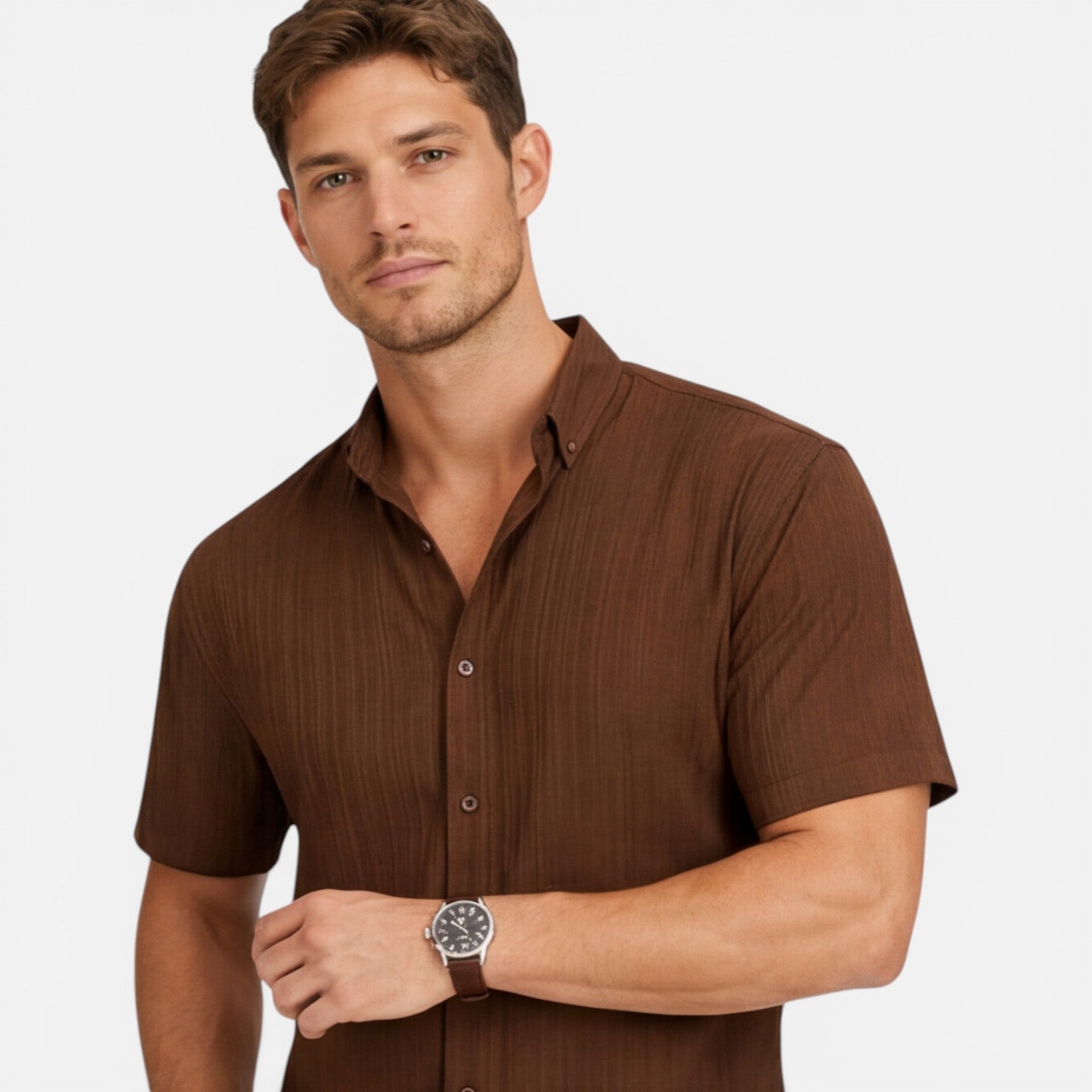 Men's Lightweight Co-Ord Set - Short Sleeve Shirt and Trousers for Casual Wear