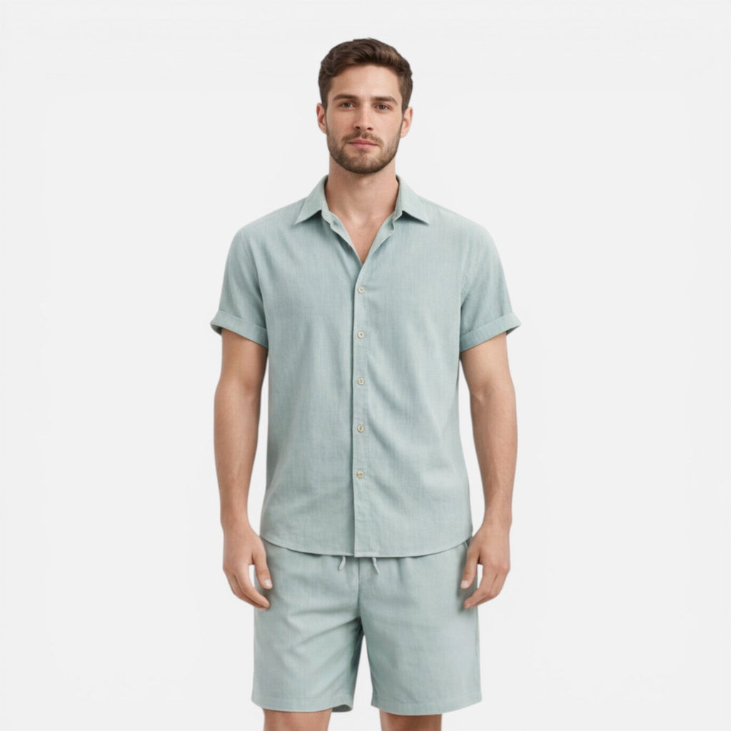Men's Lightweight Summer Shirt and Shorts Set - Casual Co-Ord Outfit