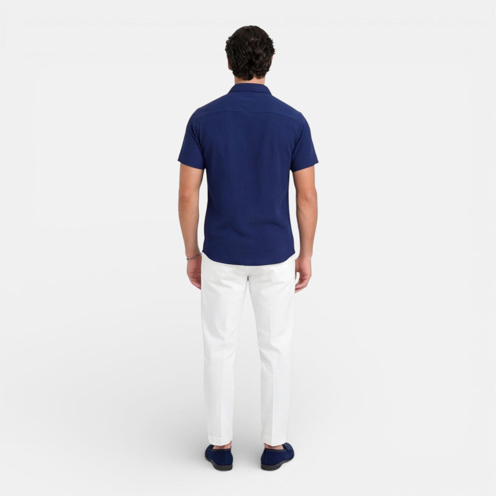 Men's Linen Cotton Blend Short Sleeve Shirt - Breathable Summer Wear