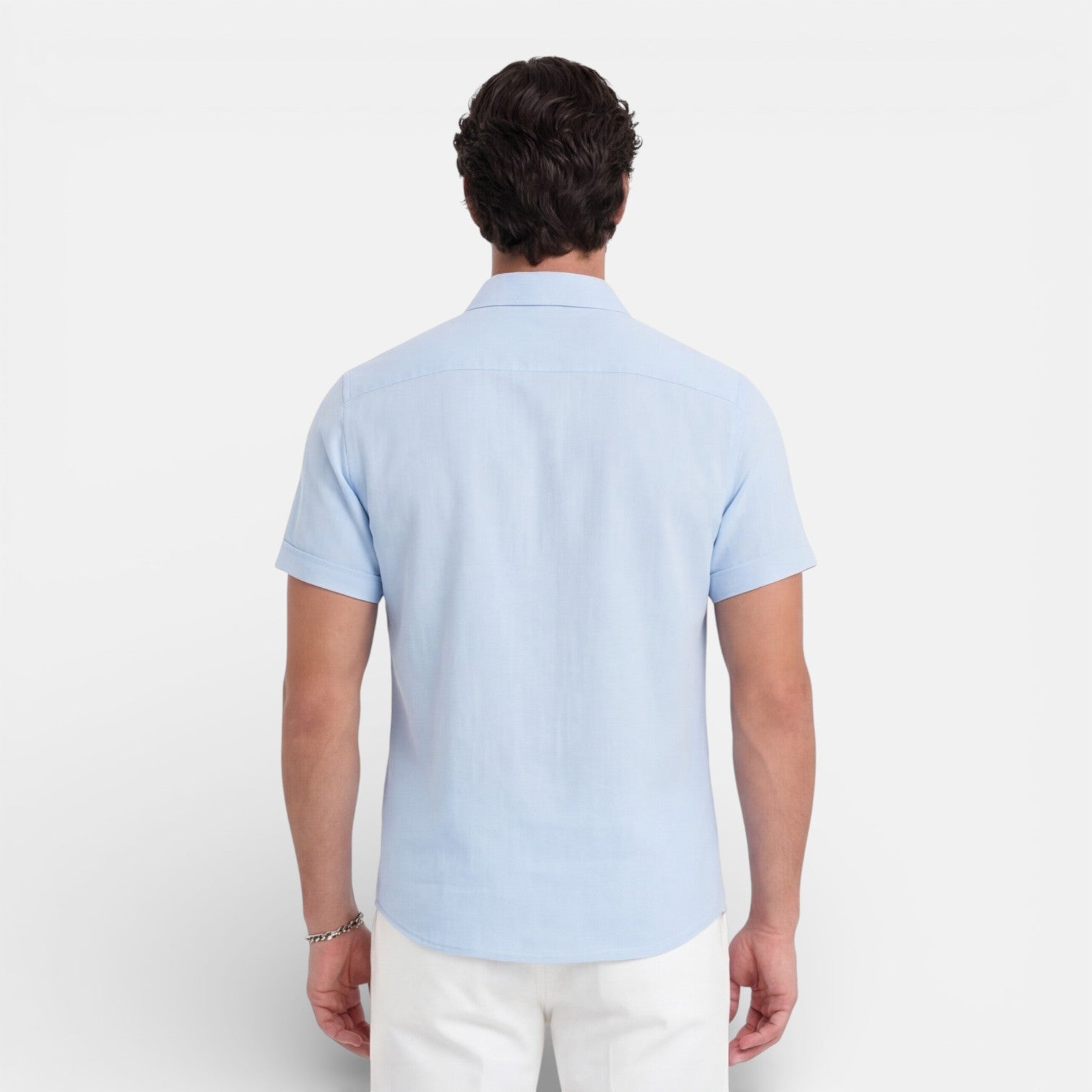 Men's Linen Cotton Blend Short Sleeve Shirt - Breathable Summer Wear