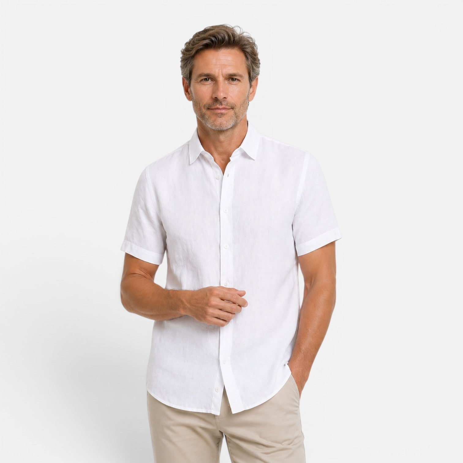 Men's Linen Short Sleeve Shirt | Breathable Comfort | Classic Fit