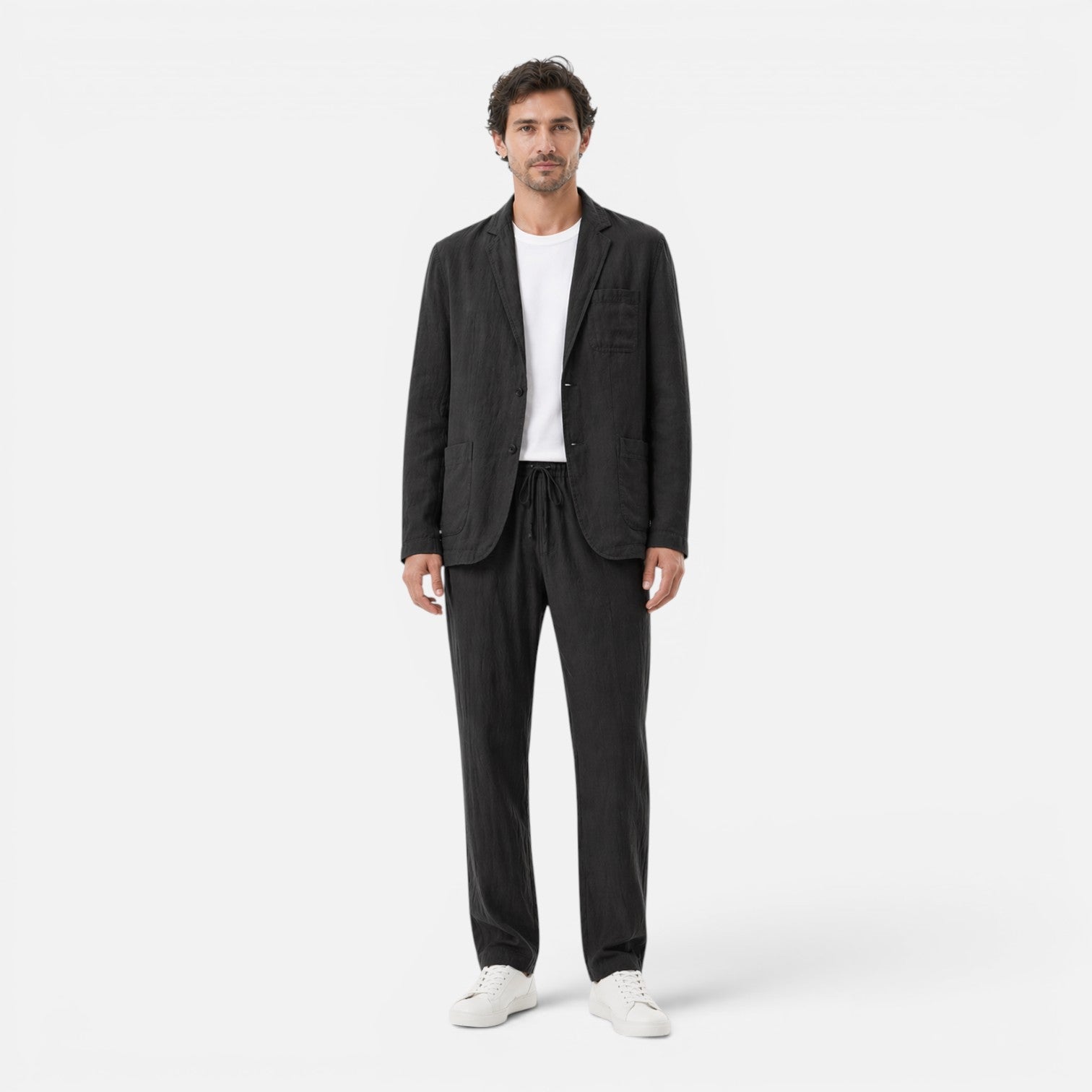 Men's Linen Suit Set - Lightweight Breathable Classic Fit for Summer Events