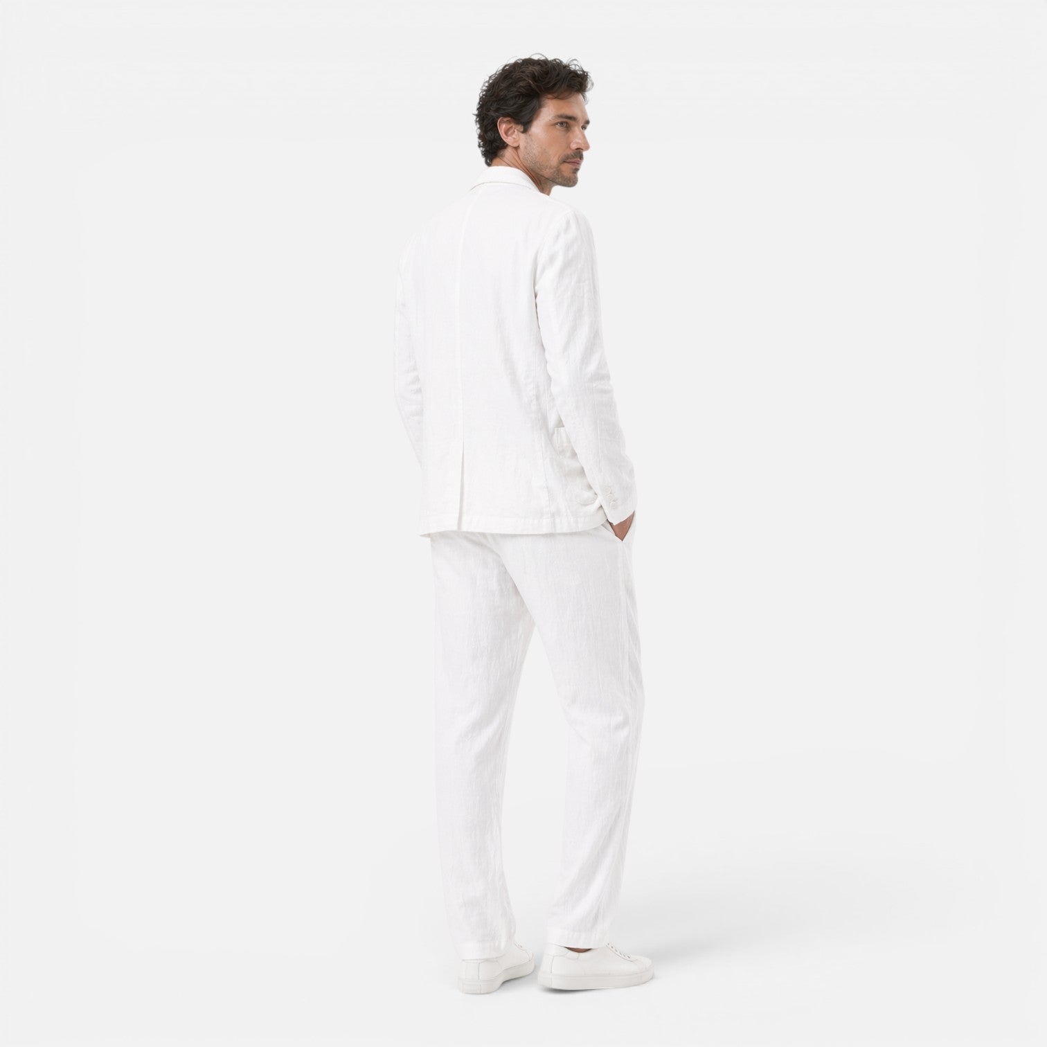 Men's Linen Suit Set - Lightweight Breathable Classic Fit for Summer Events