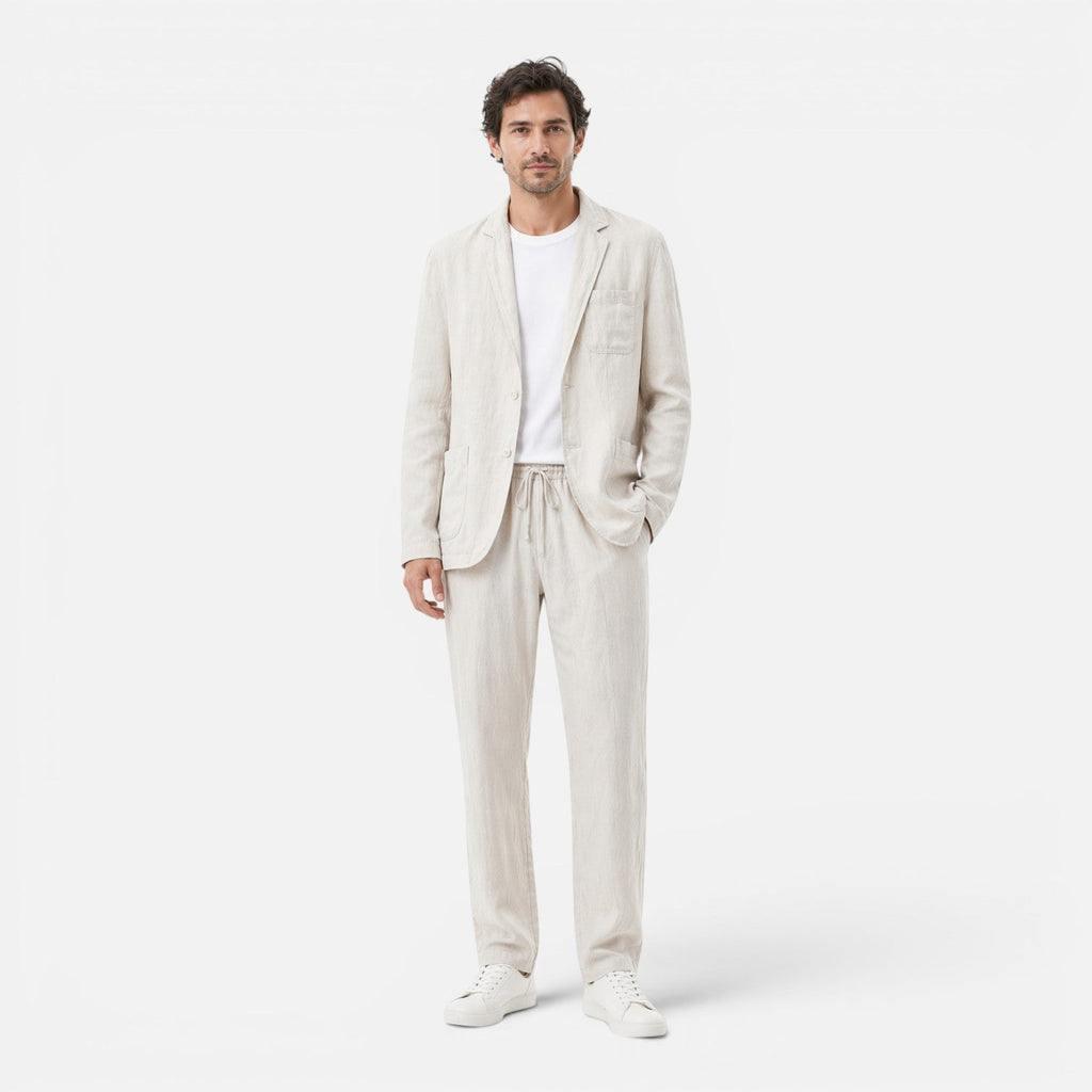Men's Linen Suit Set - Lightweight Breathable Classic Fit for Summer Events
