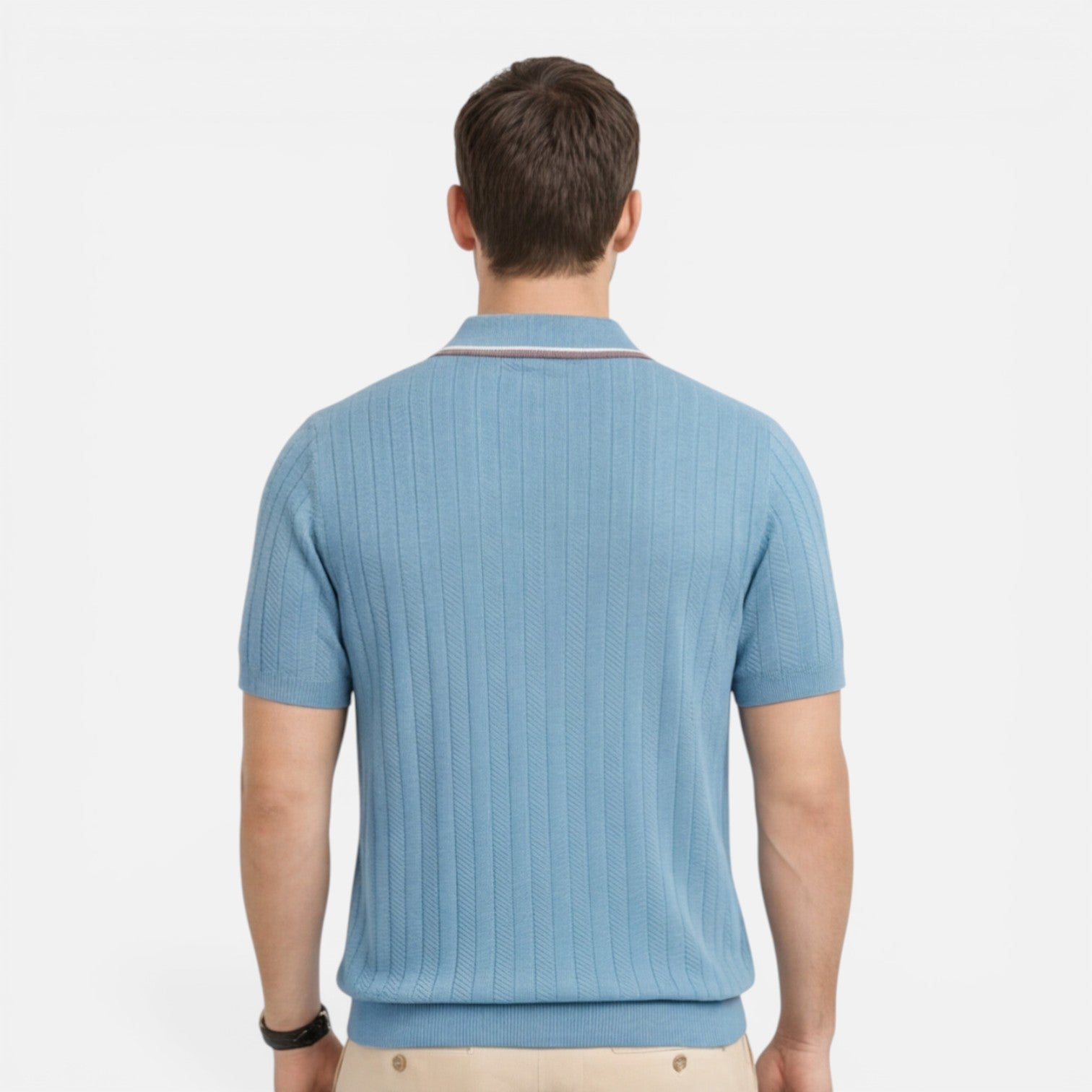 Men's Ribbed Cotton Polo Shirt | Lightweight Comfort | Classic Fit