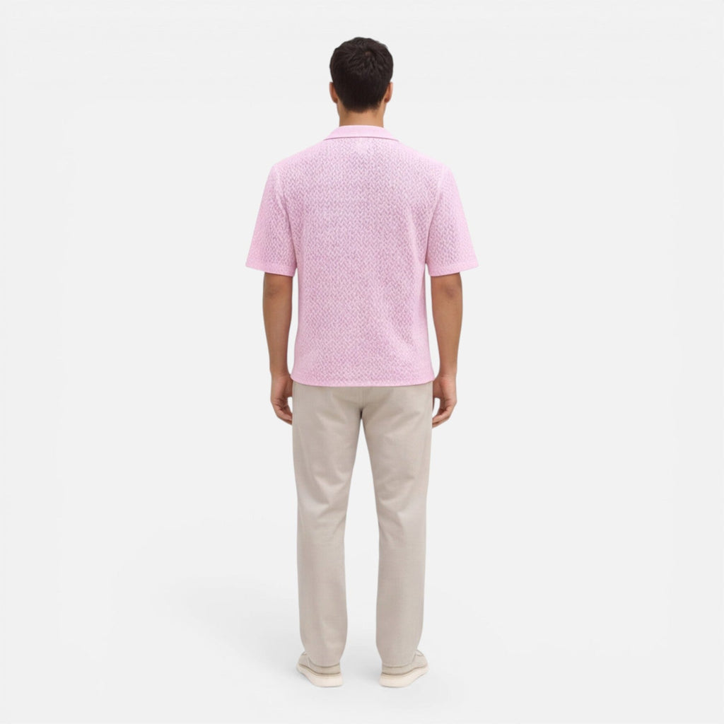 Men's Short Sleeve Knit Shirt | Breathable Summer Button-Up Top