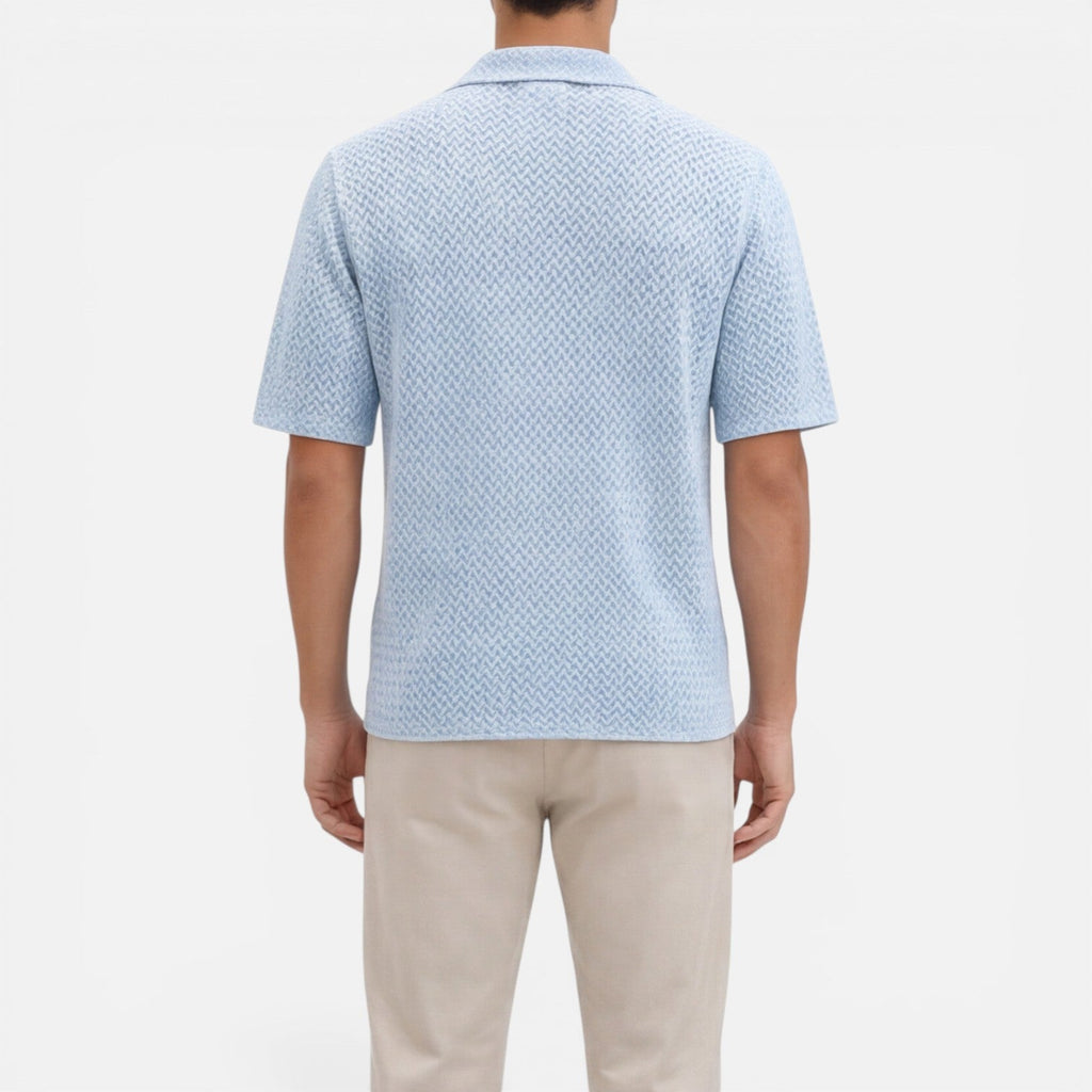 Men's Short Sleeve Knit Shirt | Breathable Summer Button-Up Top